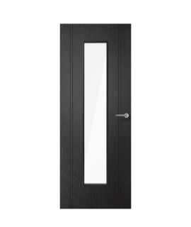 Monaco Glazed Pre-Finished Black Laminate Door