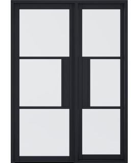Tribeca Pre-finished Black Side Light With Lock Block (Demi Panel) - Manhatton Range