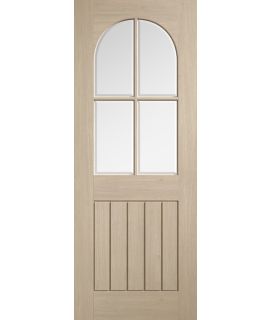 Mexicano Blonde Oak Veneered Pre-Finished Square Top Arched Glazed Door