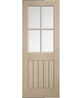 Mexicano Blonde Oak Veneered Pre-Finished 4 Light Glazed Door