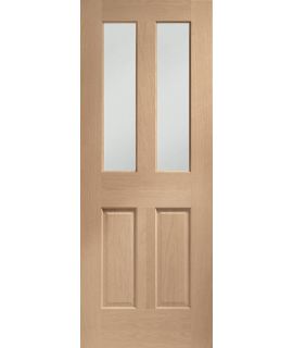 Malton Internal Unfinished Oak Door with Clear Bevelled Glass