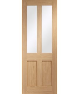 Malton Shaker Unfinished Internal Oak Door with Clear Glass 