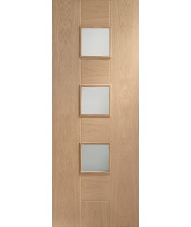 Messina Unfinished Internal Oak Door with Obscure Glass