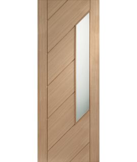 Monza Internal Unfinished Oak Door with Obscure Glass 