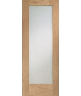 Pattern 10 Internal Oak Door with Obscure Glass - Unfinished