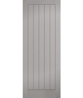 Textured Vertical 5P Pre-Finished Grey Composite Door