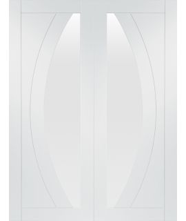 Salerno Internal White Primed Rebated Door Pair with Clear Glass