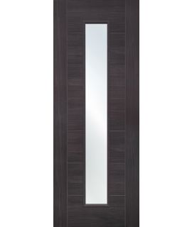 Internal Laminate Umber Grey Palermo Door (Pre-Finished) with Clear Glass