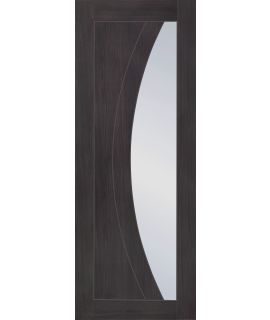 Internal Laminate Umber Grey Salerno Door (Pre-Finished) with Clear Glass 