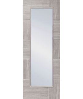 Internal Laminate White Grey Ravenna Door (Pre-Finished) with Clear Glass