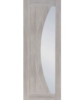Internal Laminate White Grey Salerno Door (Pre-Finished) with Clear Glass 