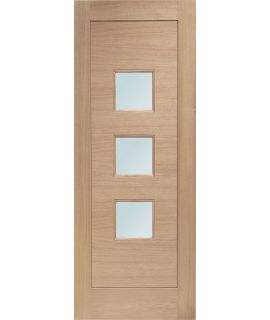Turin Double Glazed External Oak Door (M&T) with Obscure Glass 