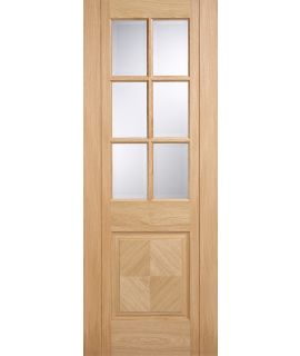 Barcelona Oak Pre-Finished Clear Glazed 6L Door