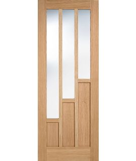 Coventry 3L Clear Glazed Unfinished Oak Door
