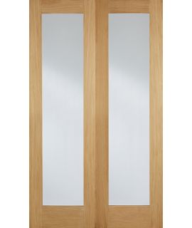 Pattern 20 Glazed Pair Of Unfinished Oak Doors