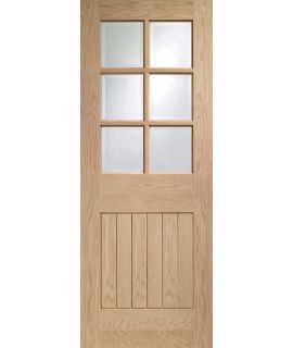 Suffolk Original 6 Light Internal Oak Unfinished Door with Clear Bevelled Glass