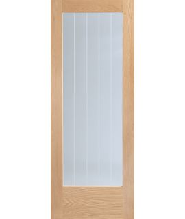 Suffolk Essential Pattern 10 Internal Oak Door with Clear Etched Glass - Pre-finished