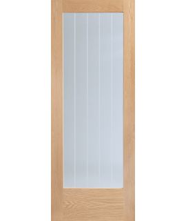 Suffolk Original Internal 1 Light Pre-Finished Oak Door with Clear Etched Glass