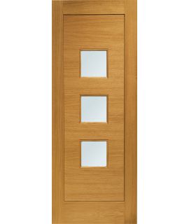 Turin Pre-Finished Double Glazed External Oak Door with Obscure Glass - 1981 x 838 x 44mm (33")