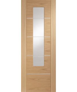 Portici Pre-Finished Internal Oak Door with Clear Etched Glass 