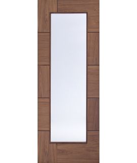 Ravenna Pre-Finished Internal Walnut Door with Clear Glass