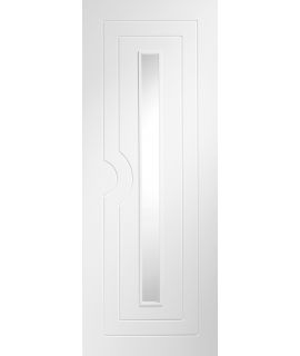 Potenza Pre-Finished White Internal Door with Clear Glass - 1981 x 762 x 35mm (30")