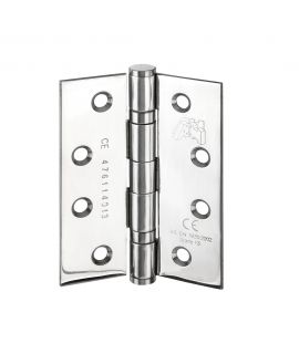 Polished Stainless Steel CE Fire Rated Butt Hinges (Pack of 3). 4x3 INCH x3MM 