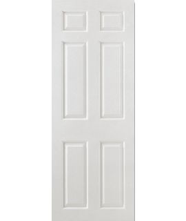Smooth 6 Panel Square Top Primed White Door