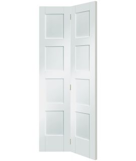 Shaker 4 Panel Bi-fold Internal White Primed Door 